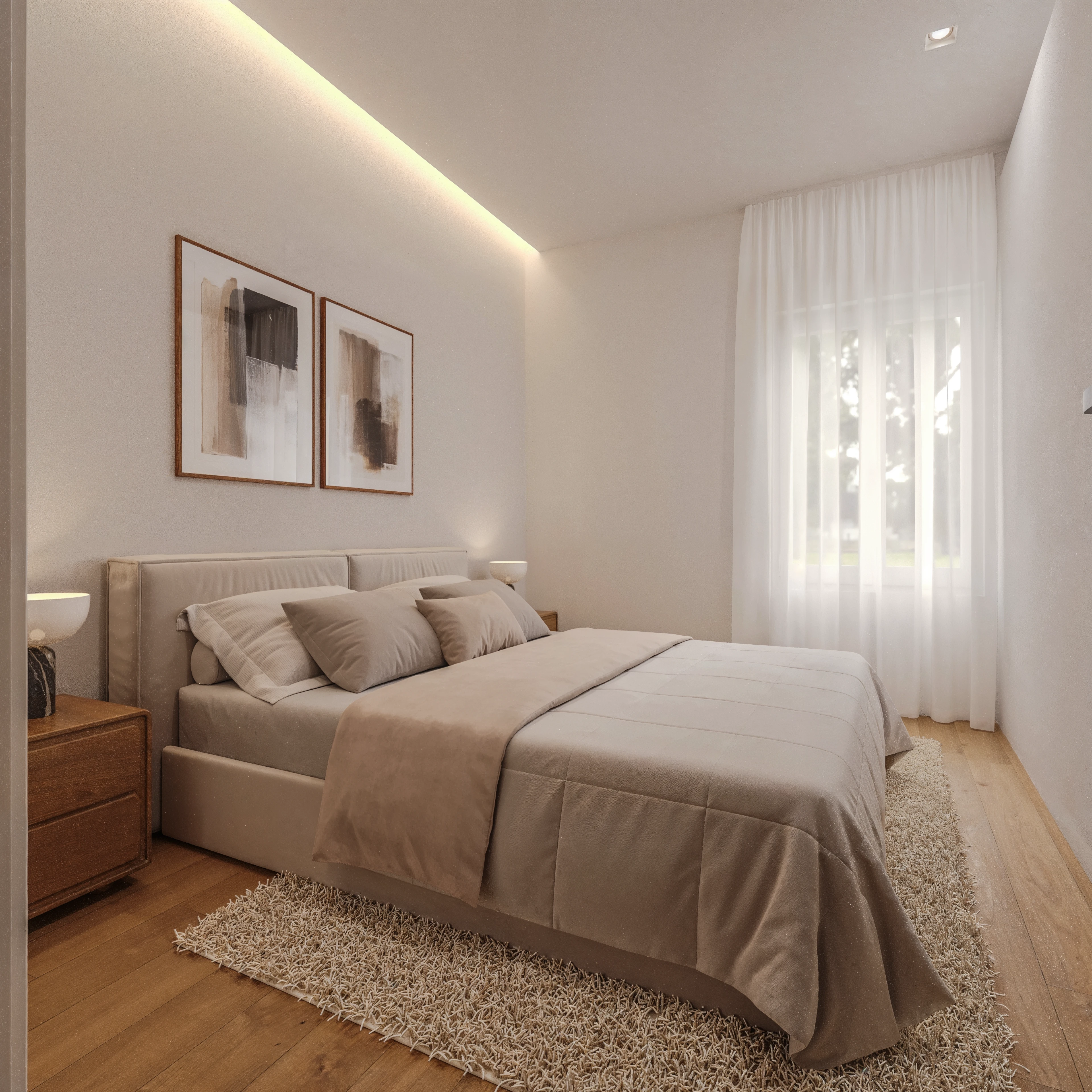 Abtao 42 — quarto cama quadros