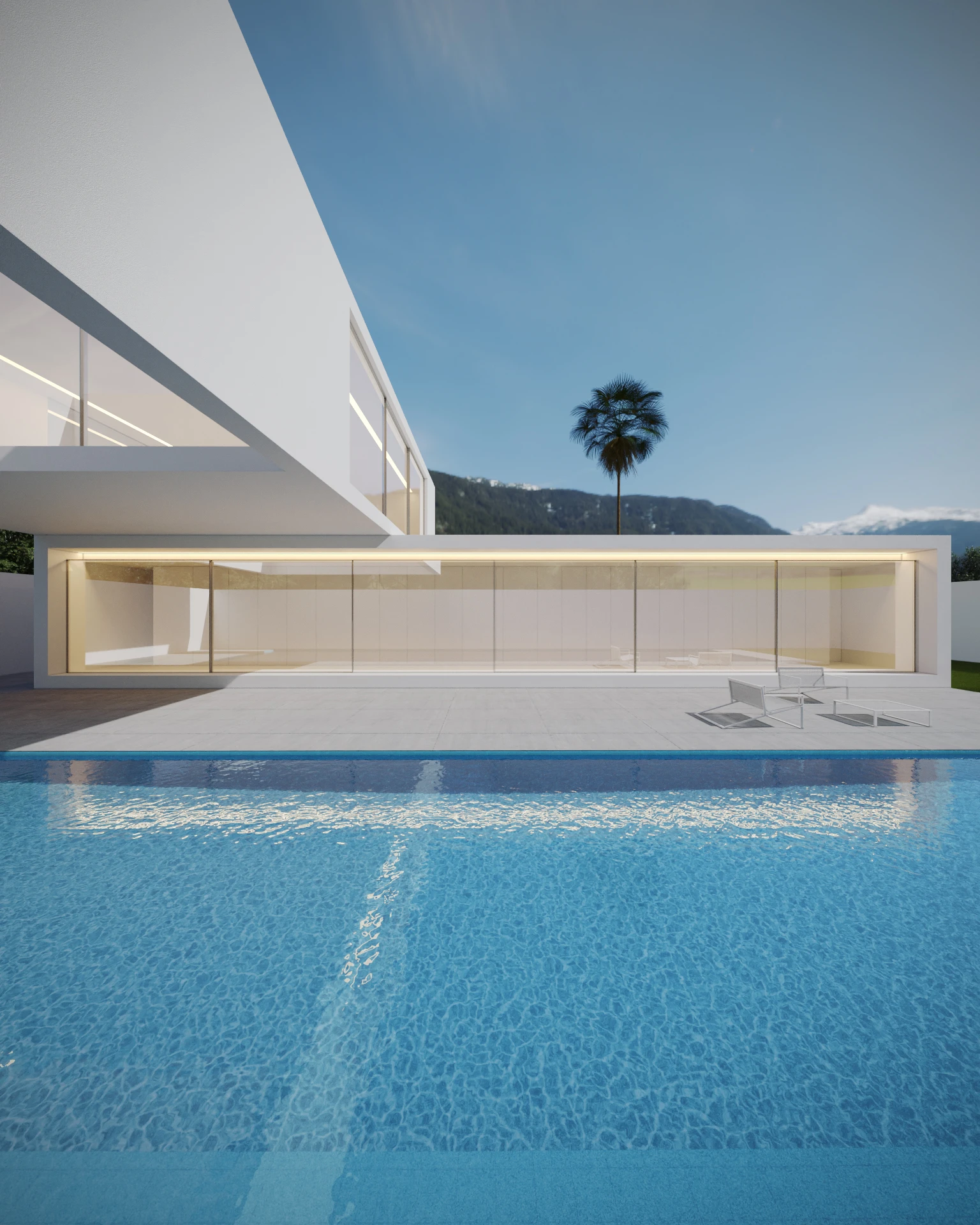 House of Sand — piscina palmeira montanhas