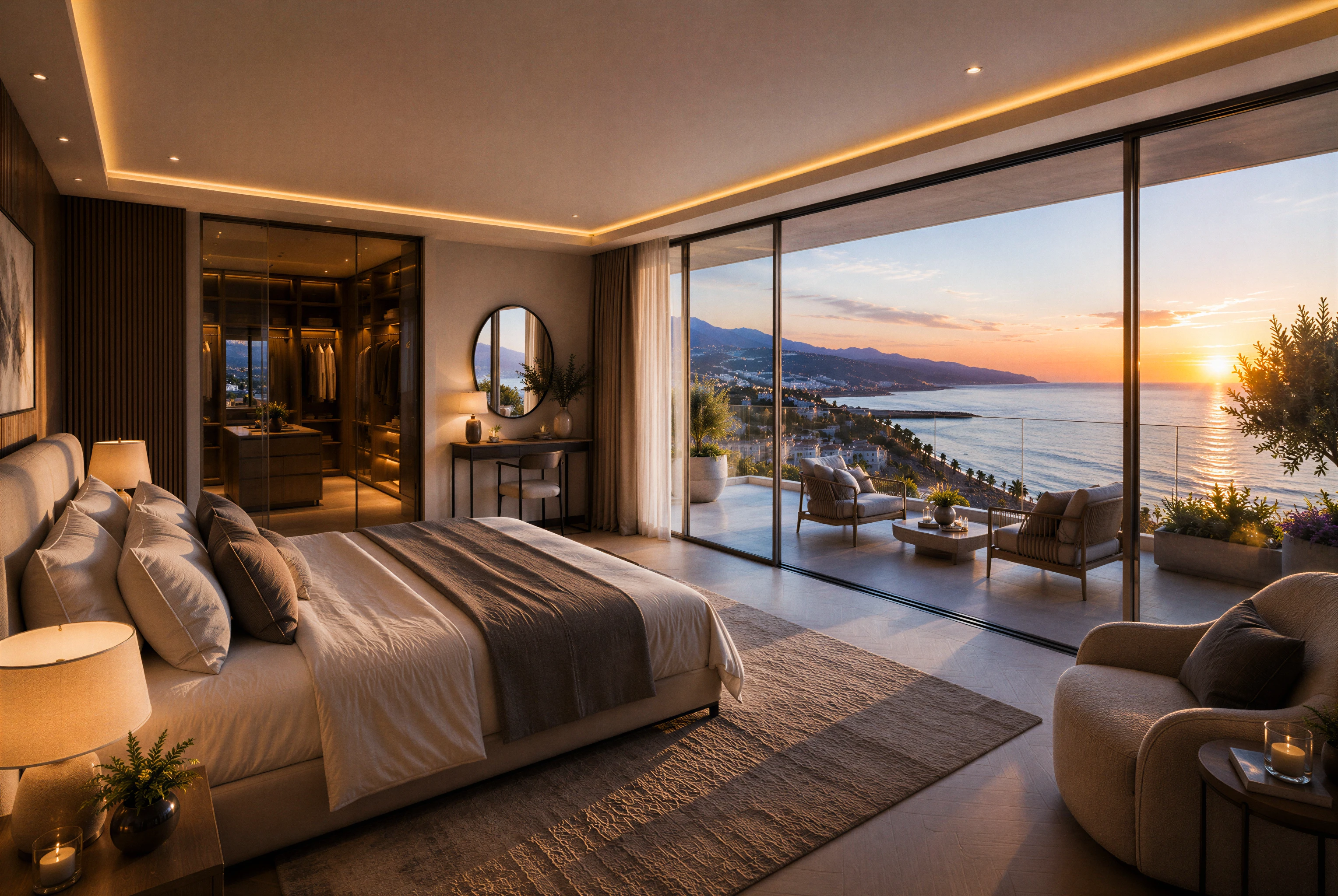 Levante Residences — quarto suite vista mar
